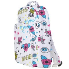 Emo Teens Doodle Seamless Double Compartment Backpack by Vaneshart