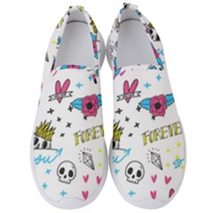 Emo Teens Doodle Seamless Men s Slip On Sneakers by Vaneshart