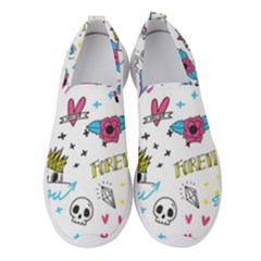 Emo Teens Doodle Seamless Women s Slip On Sneakers by Vaneshart