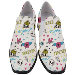 Emo Teens Doodle Seamless Women Slip On Heel Loafers by Vaneshart