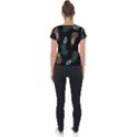 Seamless Pattern With Peacock Feather Short Sleeve Sports Top  View2