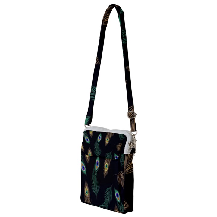 Seamless Pattern With Peacock Feather Multi Function Travel Bag