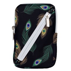 Seamless Pattern With Peacock Feather Belt Pouch Bag (small)