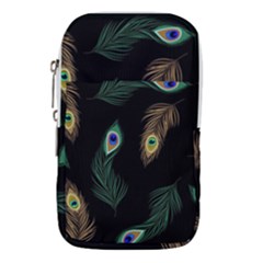 Seamless Pattern With Peacock Feather Waist Pouch (large)