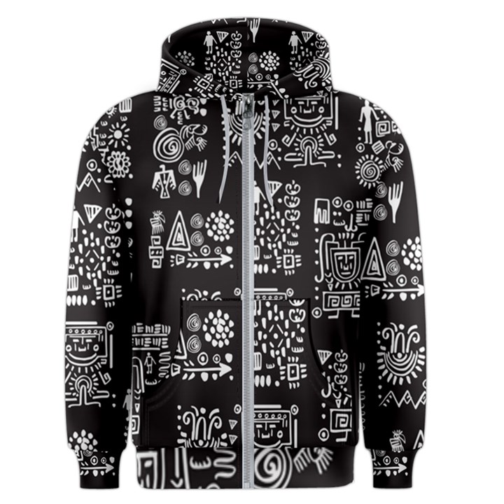 Vector Pattern Design With Tribal Elements Men s Zipper Hoodie