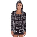 Vector Pattern Design With Tribal Elements Long Sleeve Hooded T-shirt View1