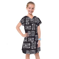 Vector Pattern Design With Tribal Elements Kids  Drop Waist Dress