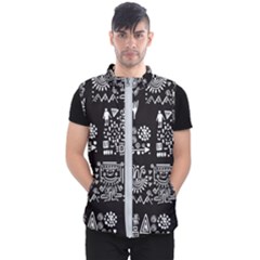 Vector Pattern Design With Tribal Elements Men s Puffer Vest