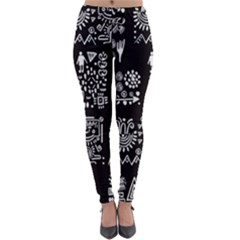 Vector Pattern Design With Tribal Elements Lightweight Velour Leggings