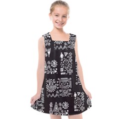 Vector Pattern Design With Tribal Elements Kids  Cross Back Dress by Vaneshart