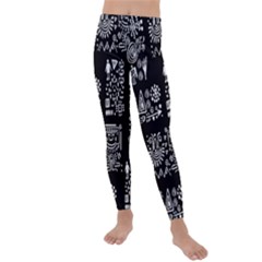 Vector Pattern Design With Tribal Elements Kids  Lightweight Velour Leggings by Vaneshart