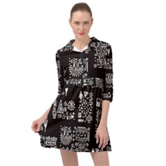 Vector Pattern Design With Tribal Elements Mini Skater Shirt Dress