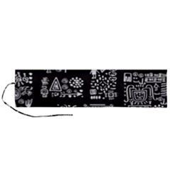 Vector Pattern Design With Tribal Elements Roll Up Canvas Pencil Holder (l)