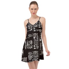 Vector Pattern Design With Tribal Elements Summer Time Chiffon Dress