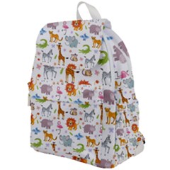 Children Seamless Wallpaper With Cute Funny Baby Savanna Animals Top Flap Backpack