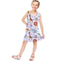 Children Seamless Wallpaper With Cute Funny Baby Savanna Animals Kids  Tunic Dress View1