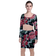 Beautiful Floral Vector Seamless Pattern Top And Skirt Sets