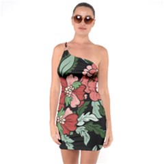 Beautiful Floral Vector Seamless Pattern One Soulder Bodycon Dress by Vaneshart