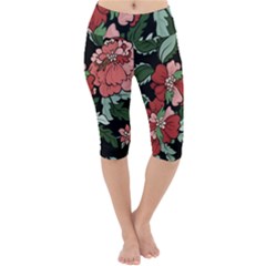 Beautiful Floral Vector Seamless Pattern Lightweight Velour Cropped Yoga Leggings by Vaneshart