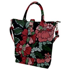 Beautiful Floral Vector Seamless Pattern Buckle Top Tote Bag by Vaneshart