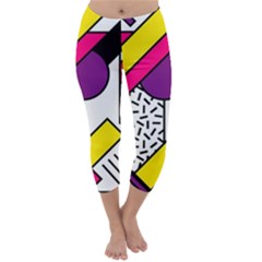 Memphis Colorful Background With Stroke Capri Winter Leggings 