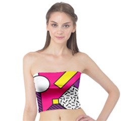 Memphis Colorful Background With Stroke Tube Top by Vaneshart