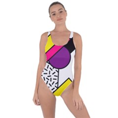 Memphis Colorful Background With Stroke Bring Sexy Back Swimsuit