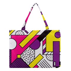 Memphis Colorful Background With Stroke Medium Tote Bag by Vaneshart