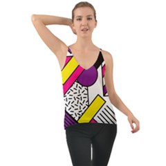 Memphis Colorful Background With Stroke Chiffon Cami by Vaneshart