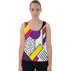 Memphis Colorful Background With Stroke Velvet Tank Top by Vaneshart