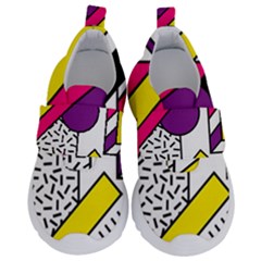 Memphis Colorful Background With Stroke Kids  Velcro No Lace Shoes by Vaneshart