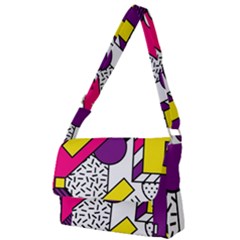 Memphis Colorful Background With Stroke Full Print Messenger Bag by Vaneshart