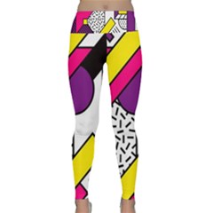 Memphis Colorful Background With Stroke Lightweight Velour Classic Yoga Leggings