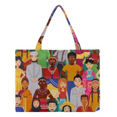 Nations Seamless Illustration Medium Tote Bag by Vaneshart