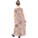 Cute Elephant Wild Flower Field Seamless Pattern Kids  Short Sleeve Maxi Dress View2