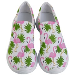 Seamless Pattern With Cute Flamingos Women s Lightweight Slip Ons by Vaneshart