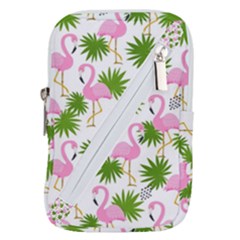 Seamless Pattern With Cute Flamingos Belt Pouch Bag (large)