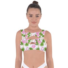 Seamless Pattern With Cute Flamingos Bandaged Up Bikini Top