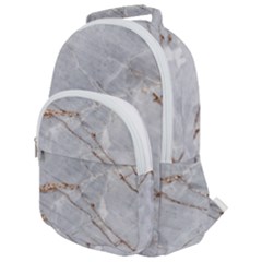 Gray Light Marble Stone Texture Background Rounded Multi Pocket Backpack by Vaneshart