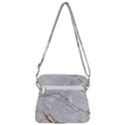 Gray Light Marble Stone Texture Background Zipper Messenger Bag View3