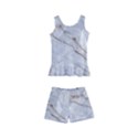 Gray Light Marble Stone Texture Background Kids  Boyleg Swimsuit View1