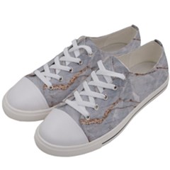 Gray Light Marble Stone Texture Background Women s Low Top Canvas Sneakers by Vaneshart