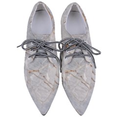 Gray Light Marble Stone Texture Background Women s Pointed Oxford Shoes