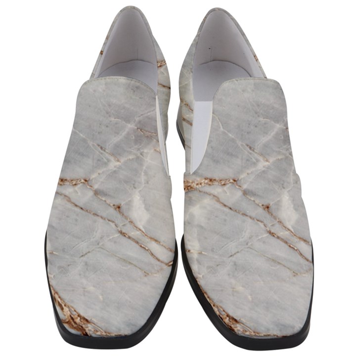 Gray Light Marble Stone Texture Background Women Slip On Heel Loafers