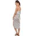 Gray Light Marble Stone Texture Background Waist Tie Cover Up Chiffon Dress View2