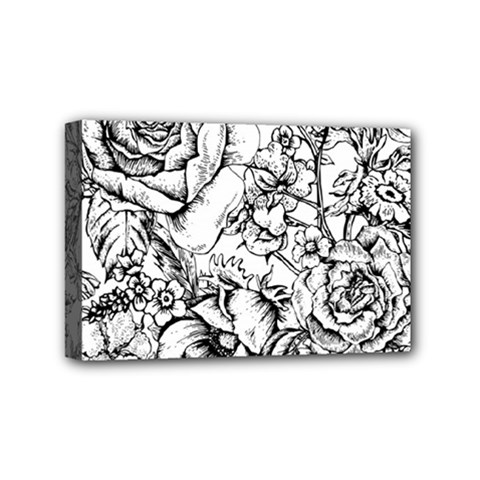 Vintage Floral Vector Seamless Pattern With Roses Mini Canvas 6  X 4  (stretched) by Vaneshart