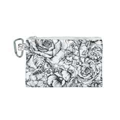 Vintage Floral Vector Seamless Pattern With Roses Canvas Cosmetic Bag (small) by Vaneshart