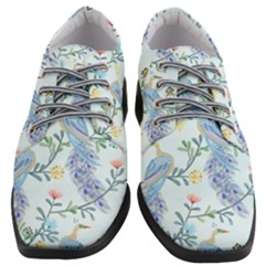 Beautiful Peacock Seamless Pattern Women Heeled Oxford Shoes