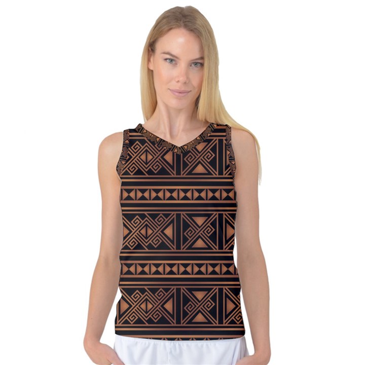 Colorful Bright Ethnic Seamless Striped Pattern Background Orange Black Colors Women s Basketball Tank Top