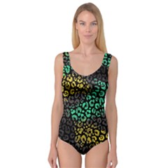 Abstract Geometric Seamless Pattern With Animal Print Princess Tank Leotard 